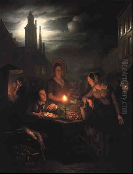 An Evening Market Scene - view 1