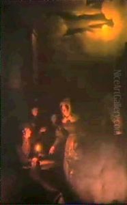 A Fish Monger On An Evening Market by Petrus van Schendel