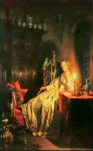 A Lady By Candlelight by Petrus van Schendel