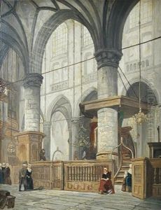 Interior Of A Church In Schenkel, The Netherlands by Jan Jacob Schenkel