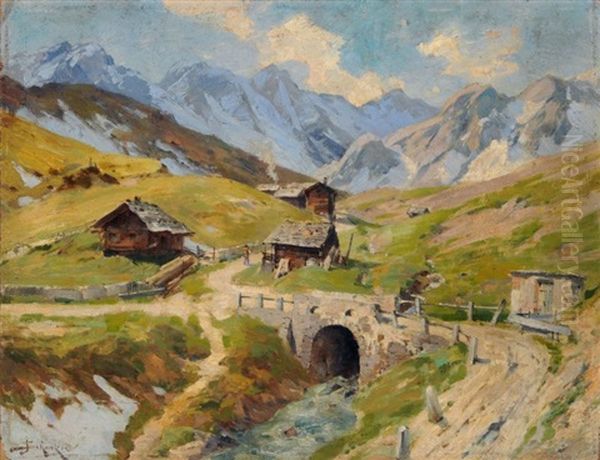 Alpenpanorama Mit Berghutten - view 1