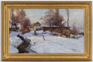 Paysage Enneige by Jacques Matthias Schenker
