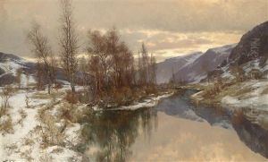 Spatwinterliche Gebirgslandschaft Mit Einem Flus Spatwinterliche Gebirgslandschaft Mit Einem Flus