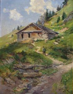 Altes Stadl Am Rigi by Jacques Matthias Schenker