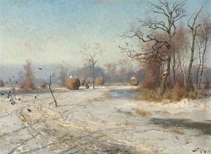 Winter At The Spreewald by Jacques Matthias Schenker