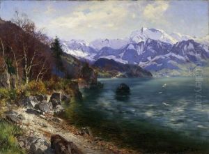 Blick Von Der Bucht Von Beckenried Gegen Vitznau by Jacques Matthias Schenker