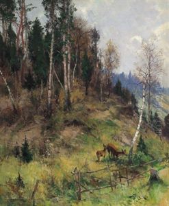 Waldstuck Mit Rehen by Jacques Matthias Schenker