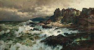 Aufziehender Sturm An Der Kuste (der Normandie?)
