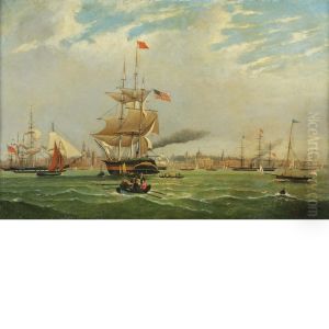 American Merchant Ship In The Port Of Liverpool by H. Bousfield
