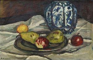 Stillleben Mit Obst by Fritz Scherer
