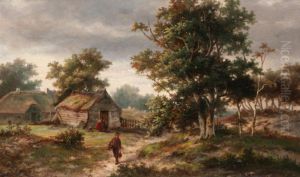 Early Evening Rustic Scene by Charles Bousquet