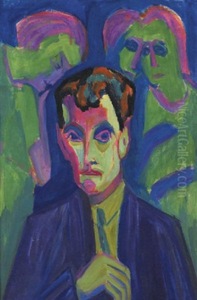 Portrait Albert Muller Mit Drei Frauen - view 1