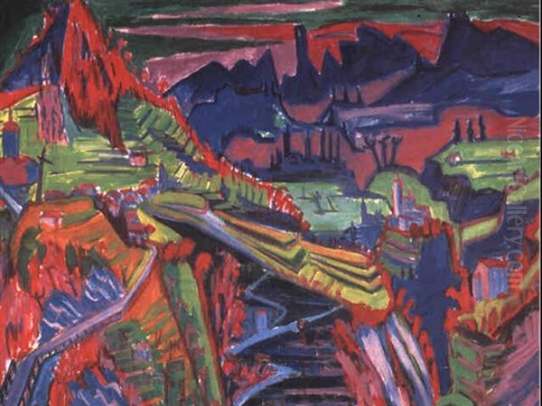 Tessiner Landschaft Mit Longobardenturm - view 1