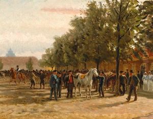 Horse Market by Cornelis Albert Johannes Schermer