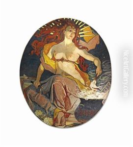 La Deesse Du Feu Panel by Jean-Jacques Scherrer