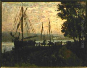 Uferlandschaft Mit Segelbooten