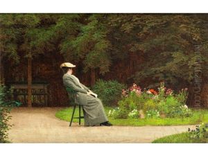 Lesende Dame In Einem Park