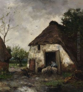 Dutch Farmyard by Johan Frederik Cornelis Scherrewitz