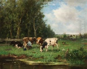Milking Time by Johan Frederik Cornelis Scherrewitz