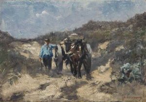 Guiding A Horse Through The Dunes by Johan Frederik Cornelis Scherrewitz