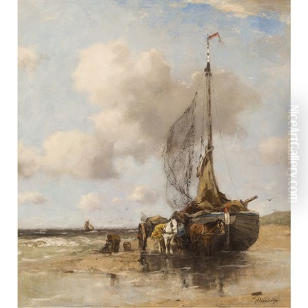Unloading On The Shore Schveningen - view 1