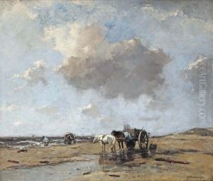 Gathering Driftwood Near The Shore, Katwijk Gathering Driftwood Near The Shore, Katwijk