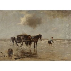 Shell Fisher On A Beach by Johan Frederik Cornelis Scherrewitz