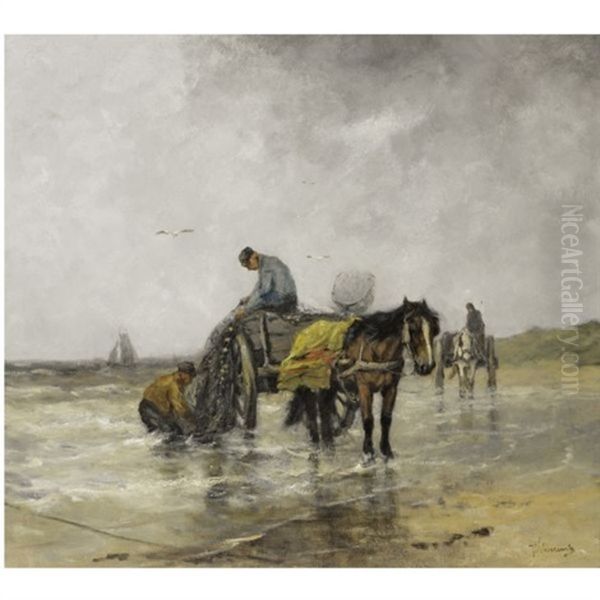 Shell Fishers In The Breakers - view 1