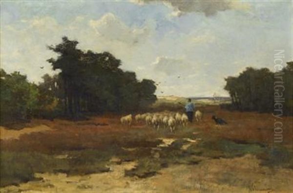 Herder With Sheep - view 1