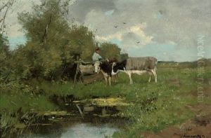 Watering Cattle At A Brook Watering Cattle At A Brook