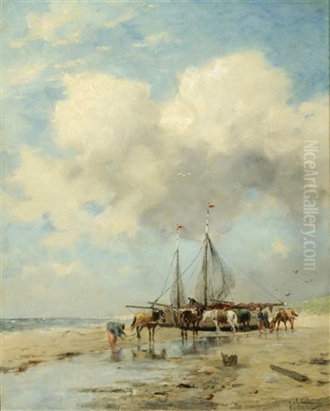 Fishermen On The Beach - view 1