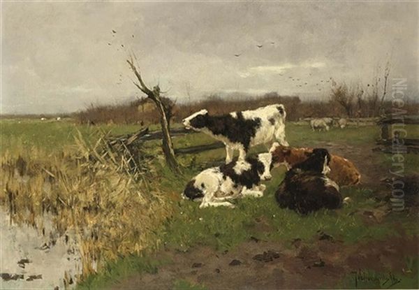Calfs In A Landscape - view 1