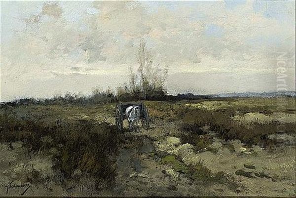 A Horse Drawn Cart In A Landscape - view 1