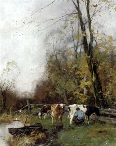 Milking Time by Johan Frederik Cornelis Scherrewitz