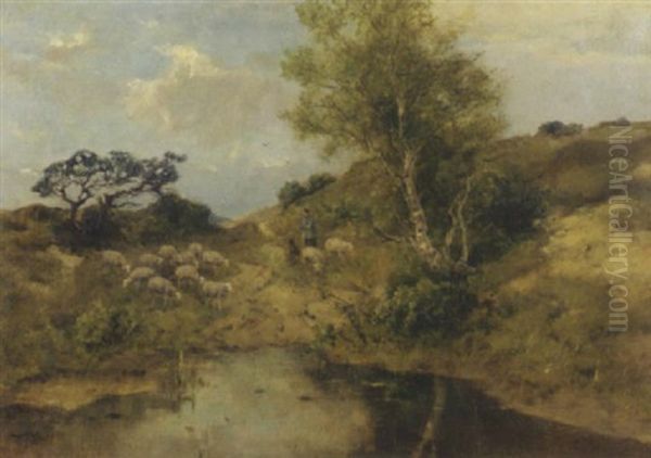 Shepherd And His Flock In The Dunes - view 1