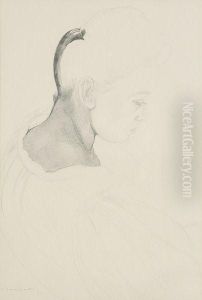 Portrait De Femme De Profil by Jean-Louis Boussingault