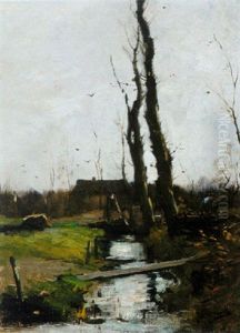 A Woodcutter In An Autumn Landscape