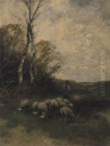 Shepherd And Flock by Johan Frederik Cornelis Scherrewitz