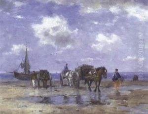 On The Beach, Scheveningen by Johan Frederik Cornelis Scherrewitz