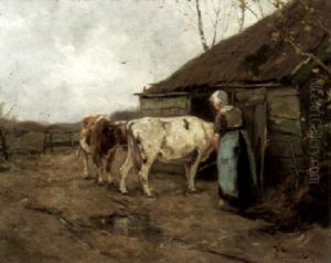 Milking Time by Johan Frederik Cornelis Scherrewitz