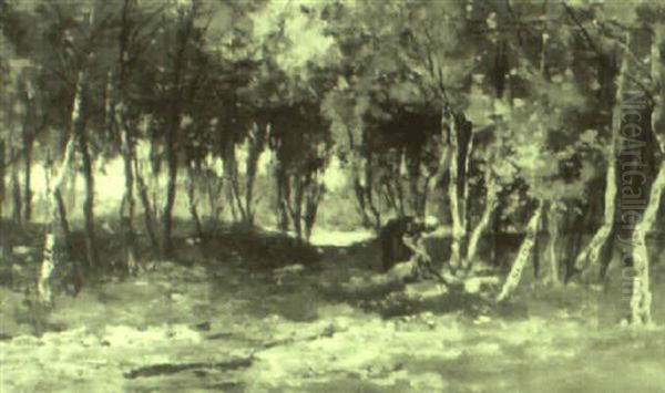 Faggot Gatherer In A Wooded Landscape - view 1