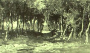 Faggot Gatherer In A Wooded Landscape Faggot Gatherer In A Wooded Landscape