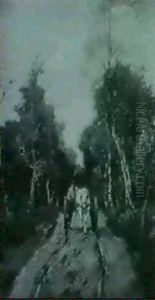 Wagon Cart On A Wooded Path