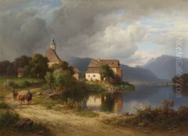 Dorf An Einem Gebirgssee - view 1