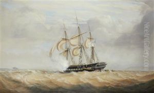The Frigate H.m.s. Pique Successfully Being Refloated Off Labrador, 23rd October 1835