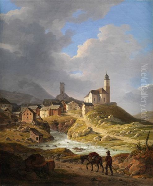 Blick Auf Ein Stadtchen In Den Alpen - view 1