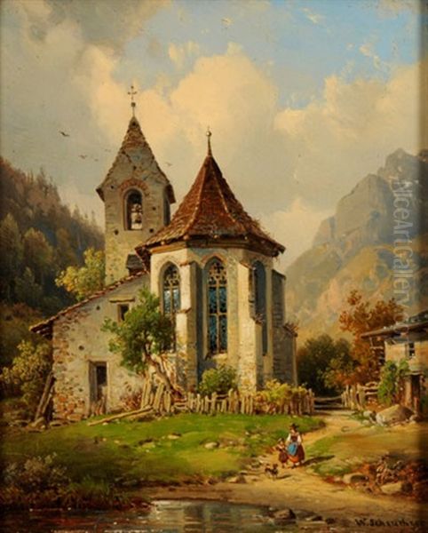 Blick Auf Eine Kirche In Berglandschaft - view 1
