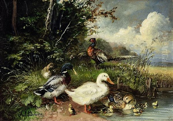 Enten Und Fasane Am Wasser - view 1