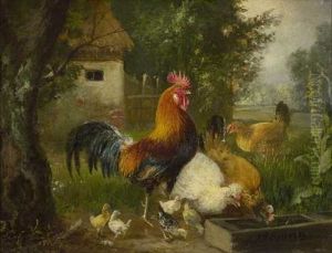 Huhnerhof by Julius Scheuerer