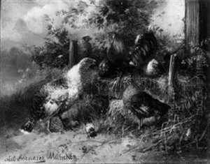 Huhnerhof by Julius Scheuerer